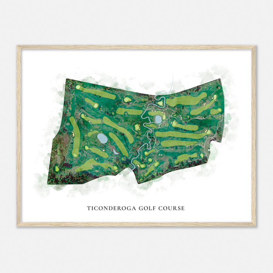 Print of Ticonderoga Golf Course Classic Map