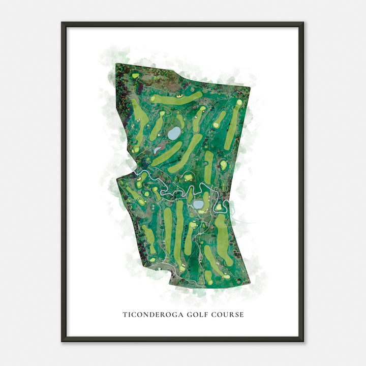 Print of Ticonderoga Golf Course Classic Map
