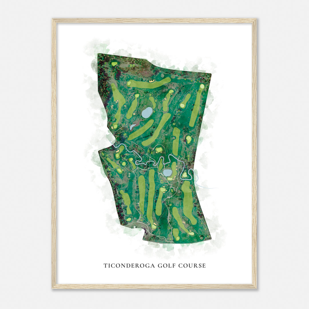Print of Ticonderoga Golf Course Classic Map