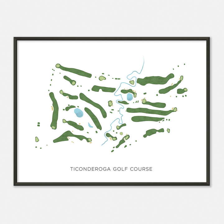 Print of Ticonderoga Golf Course Modern Map