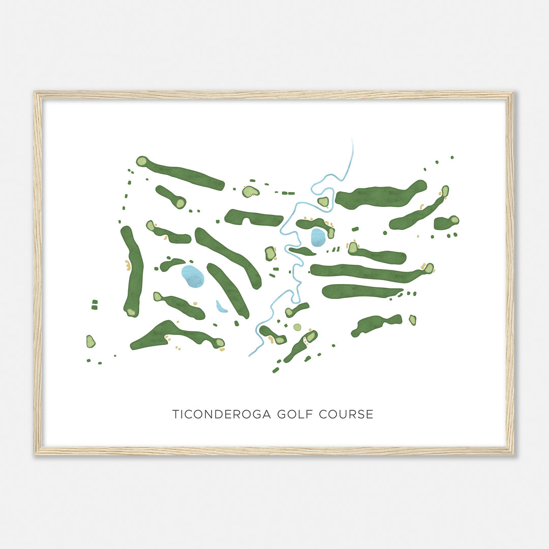 Print of Ticonderoga Golf Course Modern Map