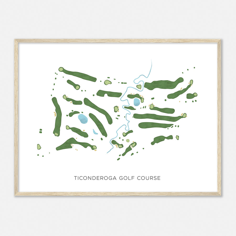 Print of Ticonderoga Golf Course Modern Map