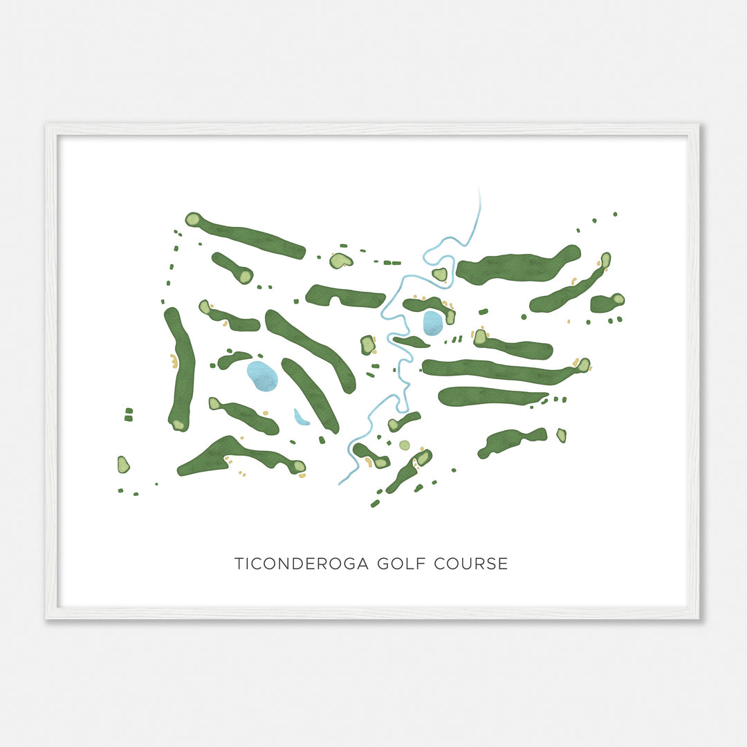 Print of Ticonderoga Golf Course Modern Map