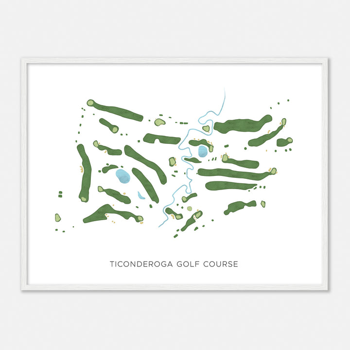 Print of Ticonderoga Golf Course Modern Map