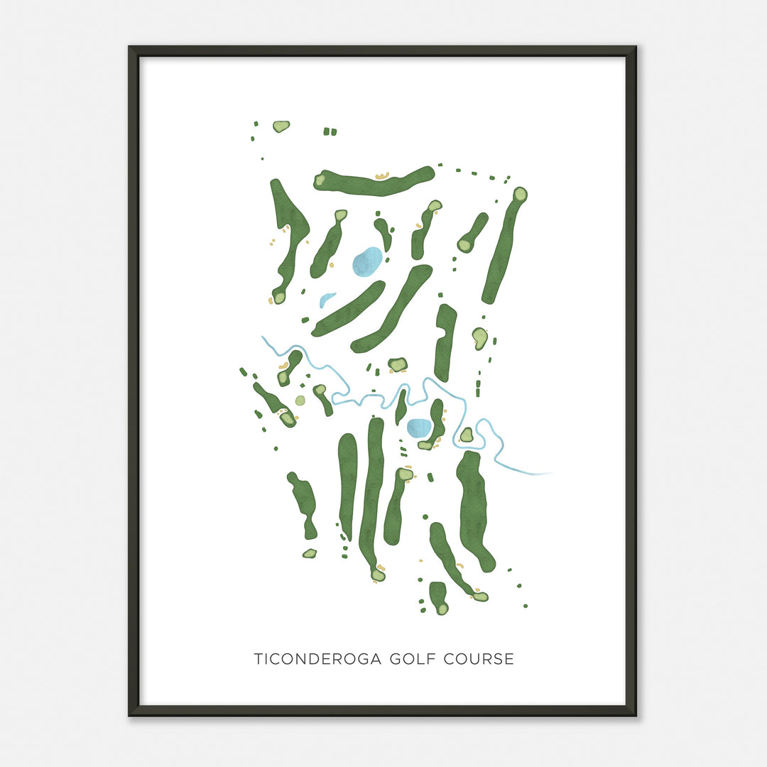 Print of Ticonderoga Golf Course Modern Map