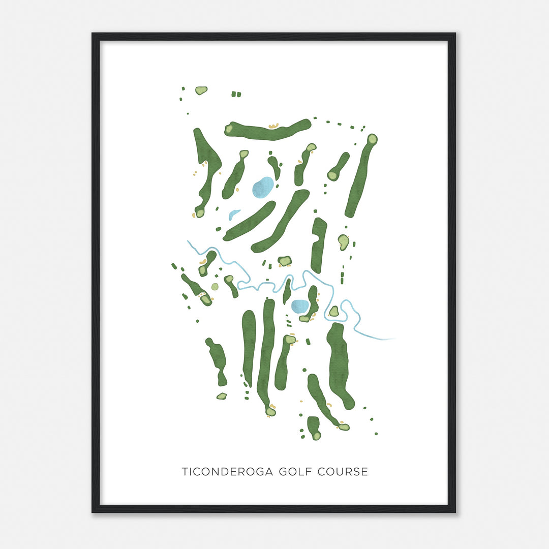 Print of Ticonderoga Golf Course Modern Map