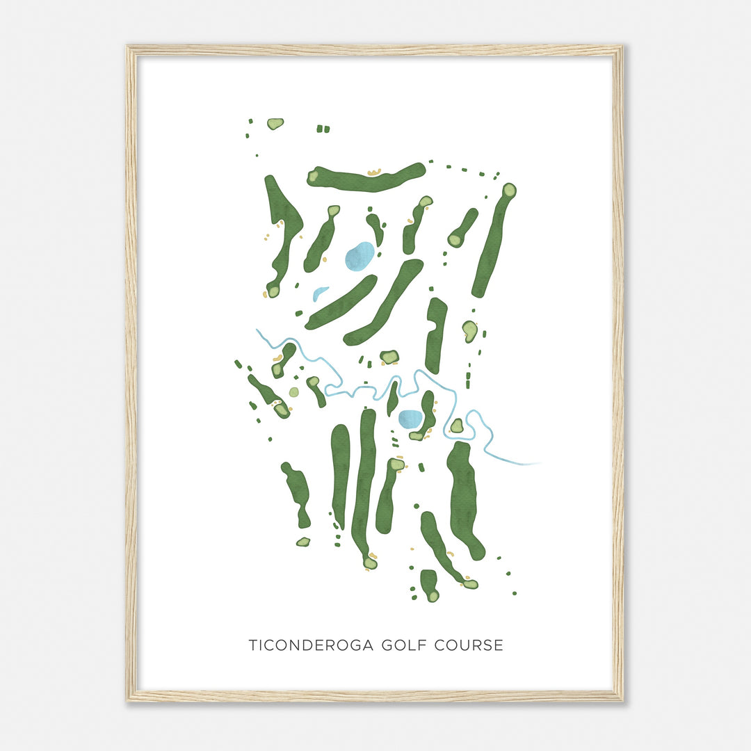 Print of Ticonderoga Golf Course Modern Map
