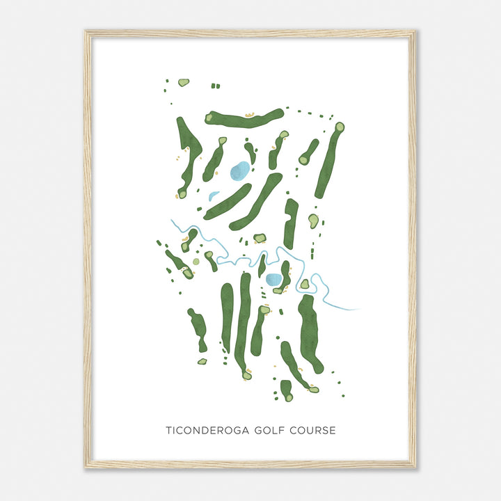 Print of Ticonderoga Golf Course Modern Map