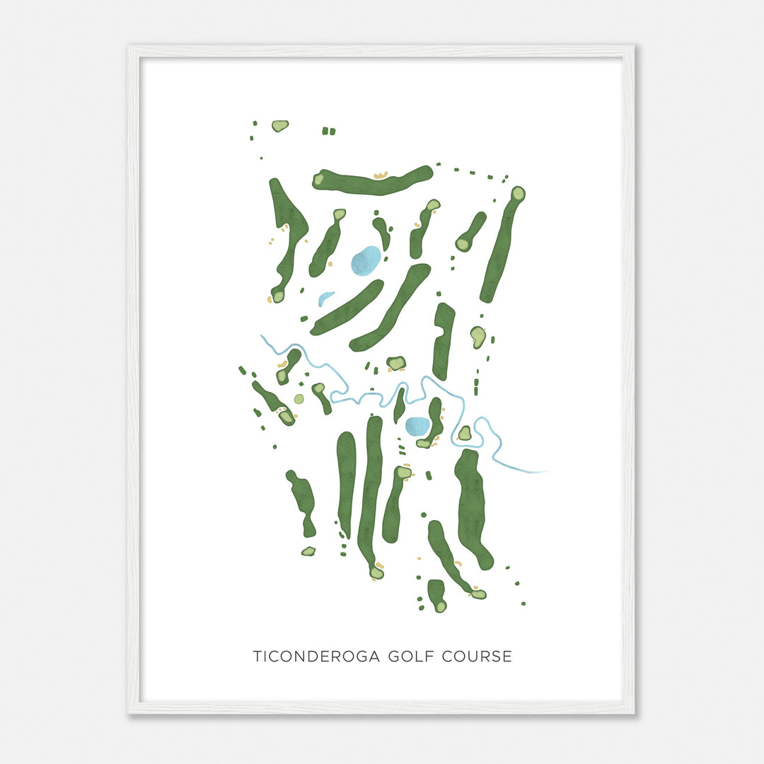 Print of Ticonderoga Golf Course Modern Map