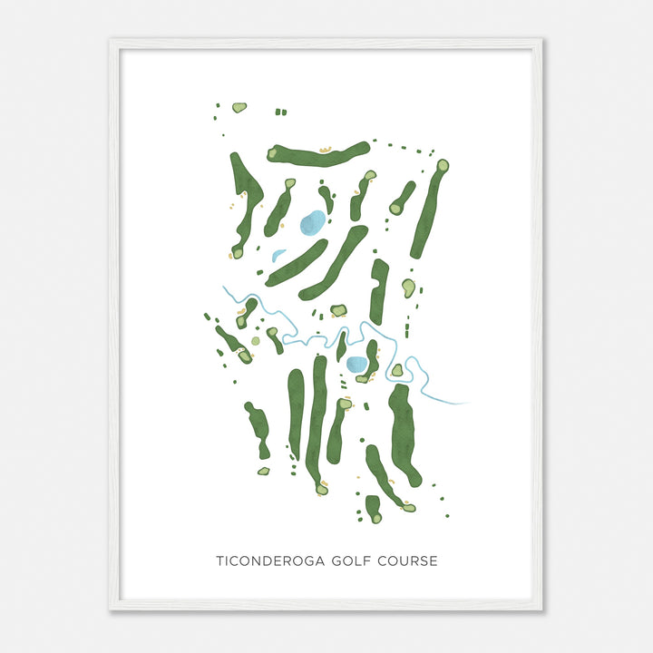 Print of Ticonderoga Golf Course Modern Map