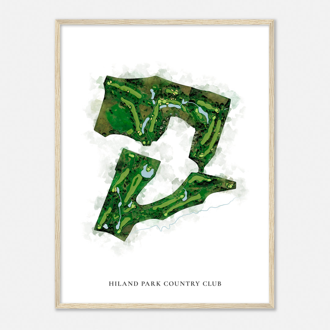 Print of Hiland Park Country Club Classic Map