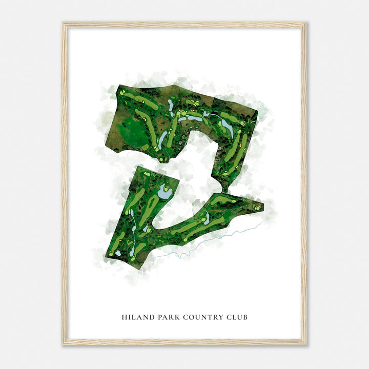 Print of Hiland Park Country Club Classic Map