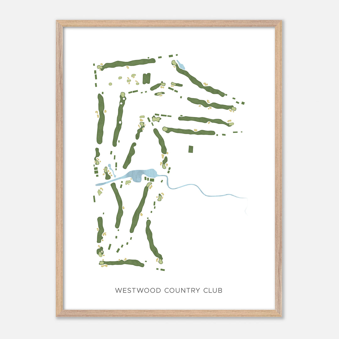 Print of Westwood Country Club Modern Map