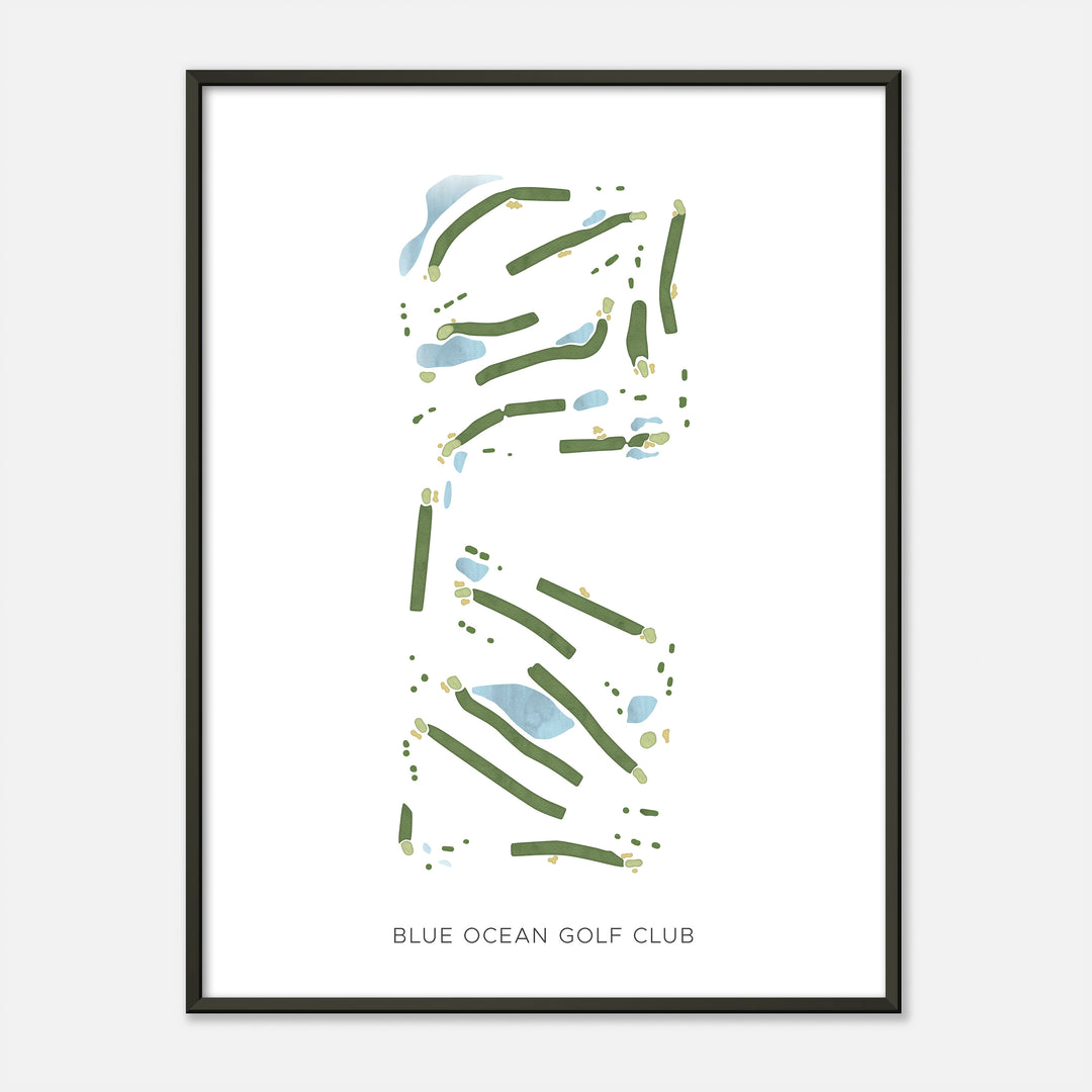 Print of Blue Ocean Golf Club Modern Map
