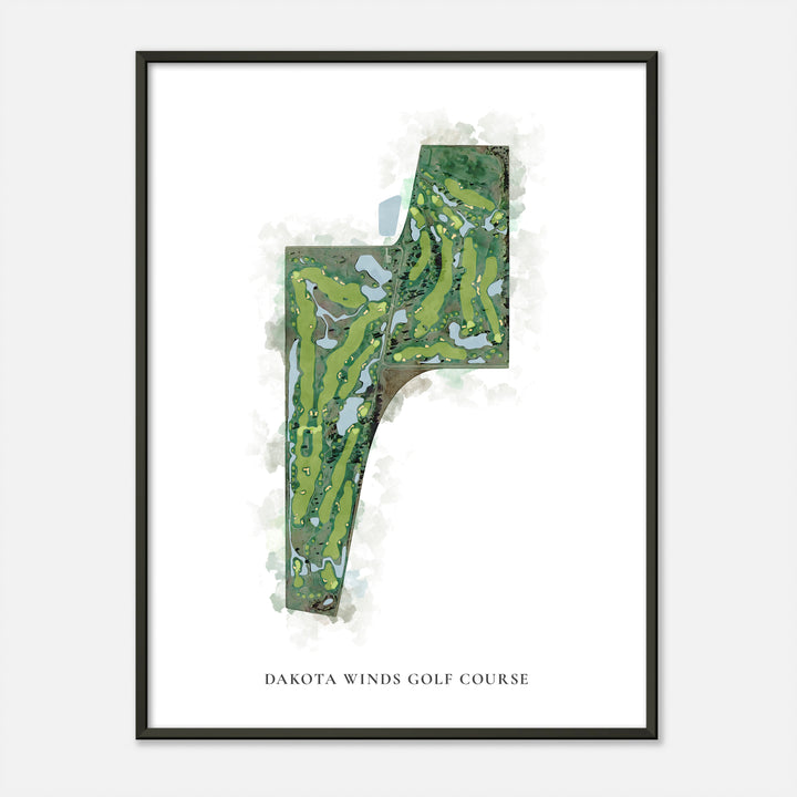 Print of Dakota Winds Golf Course Classic Map