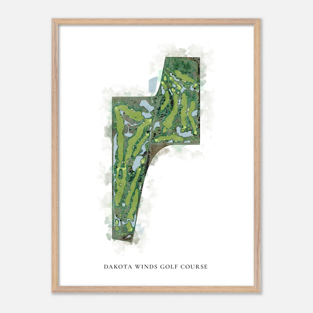 Print of Dakota Winds Golf Course Classic Map
