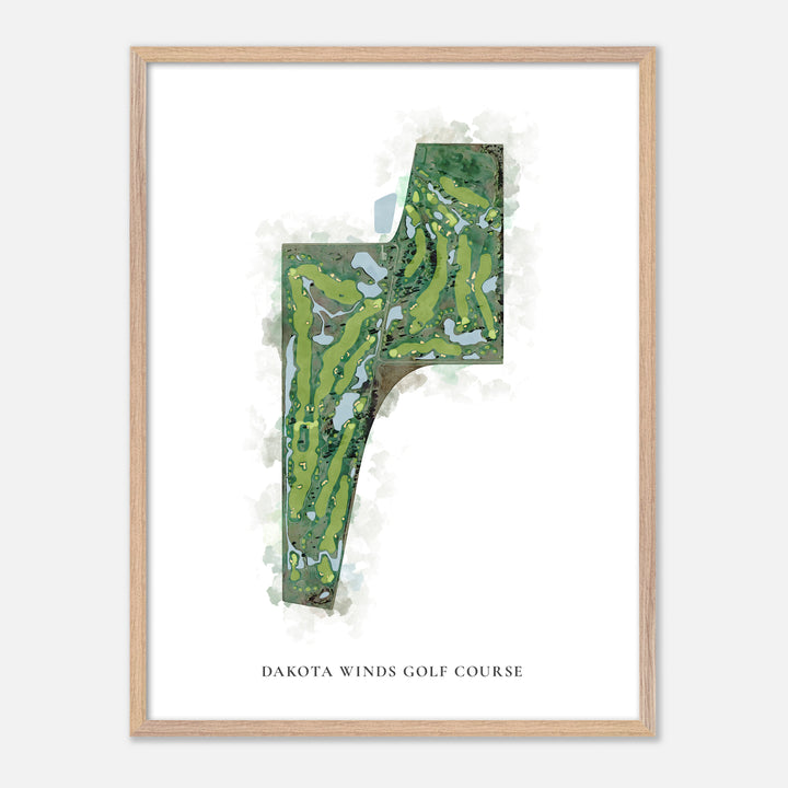 Print of Dakota Winds Golf Course Classic Map
