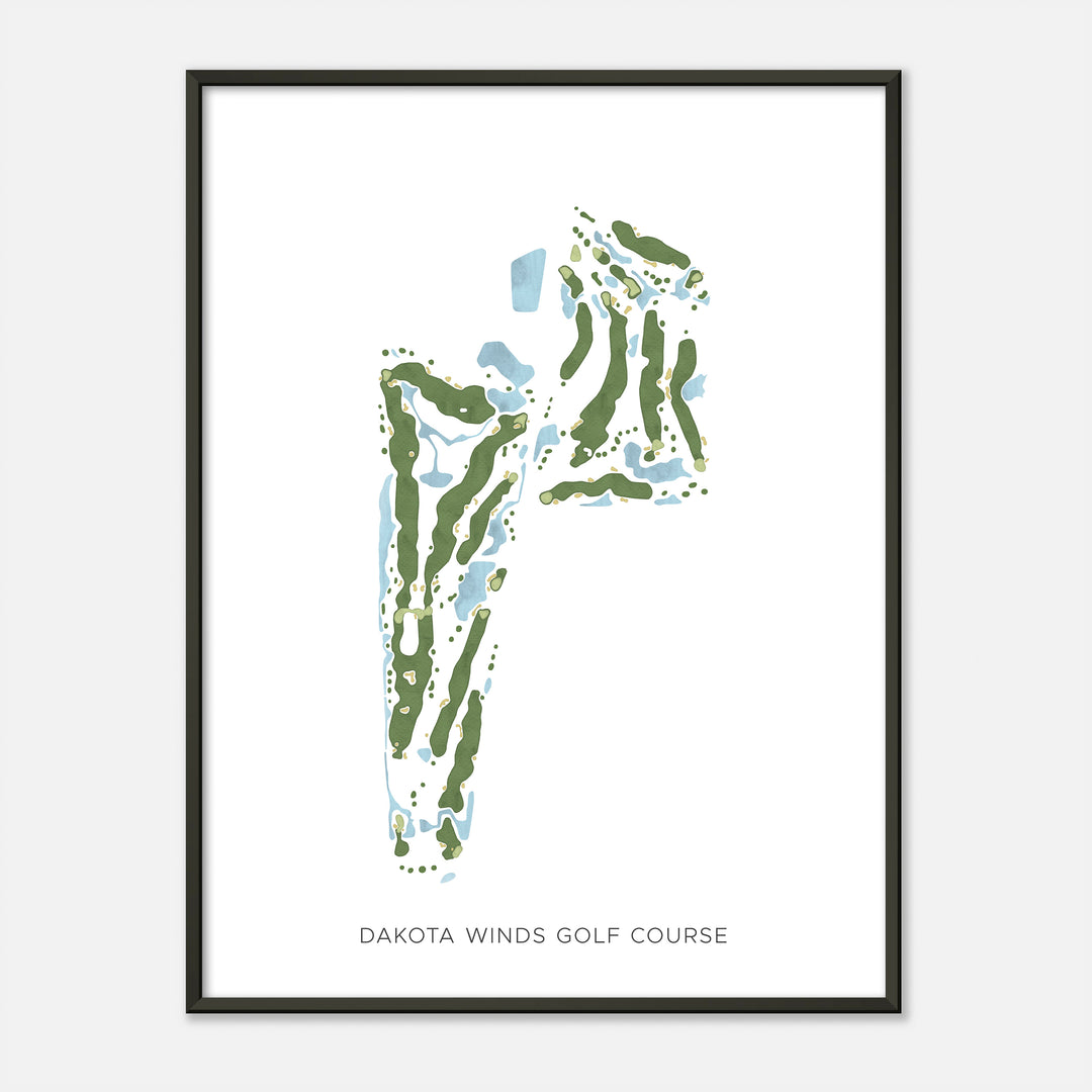 Print of Dakota Winds Golf Course Modern Map