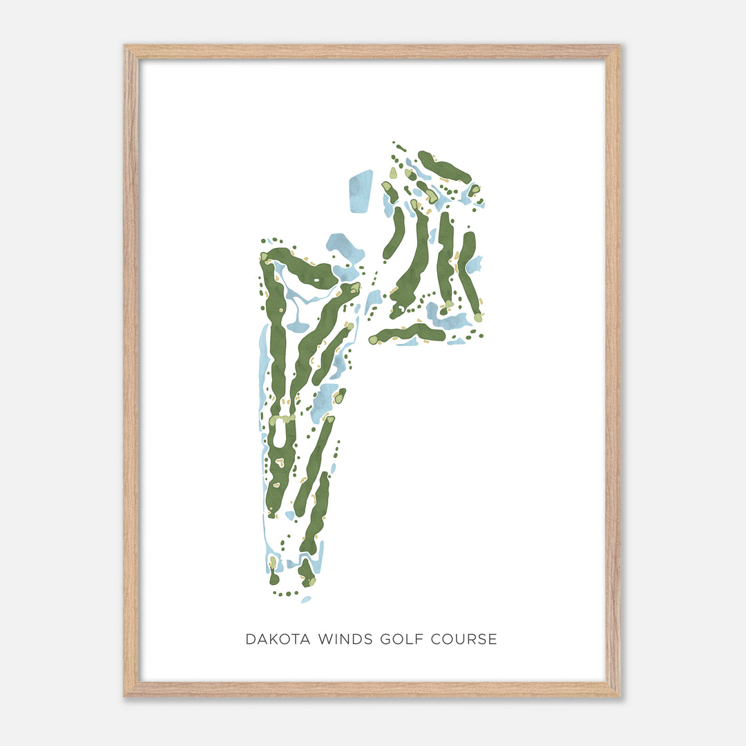 Print of Dakota Winds Golf Course Modern Map