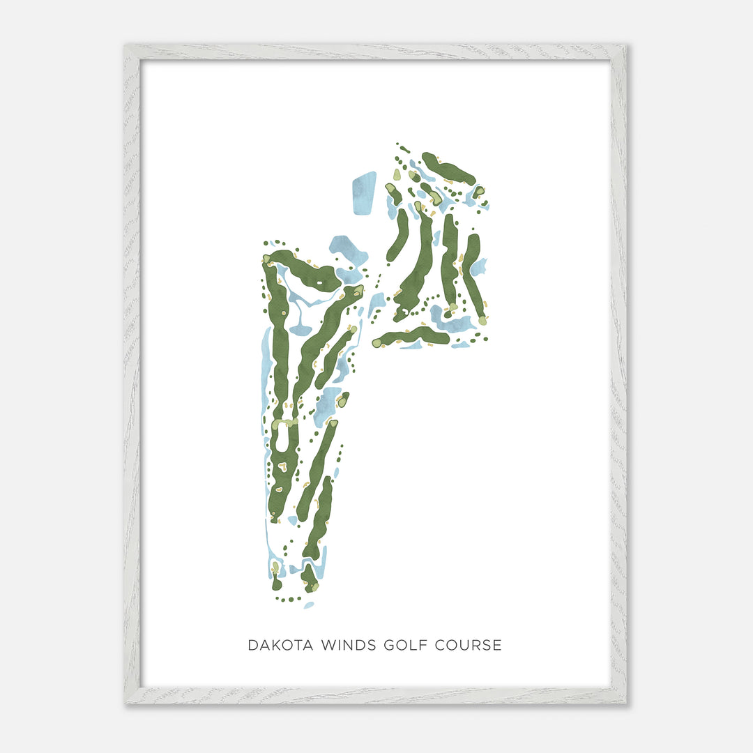 Print of Dakota Winds Golf Course Modern Map