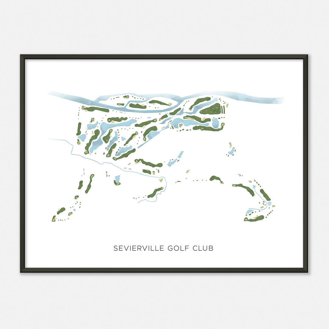 Print of Sevierville Golf Club Modern Map