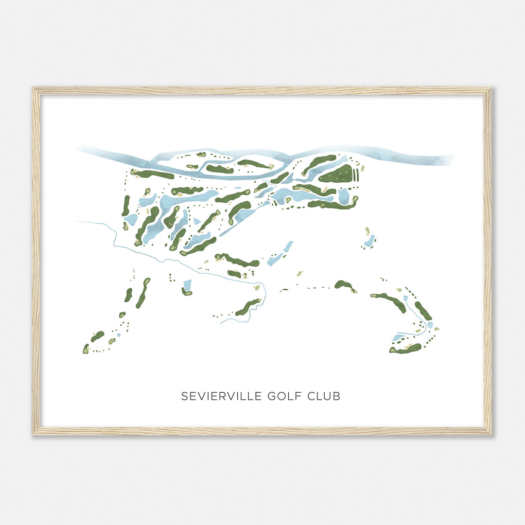 Print of Sevierville Golf Club Modern Map