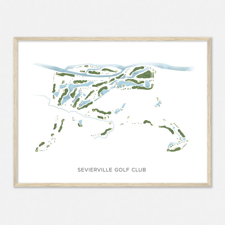 Print of Sevierville Golf Club Modern Map