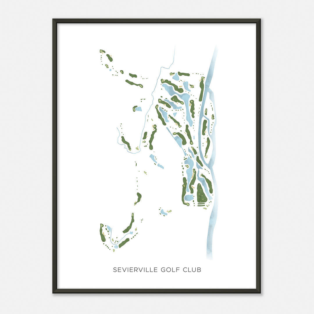 Print of Sevierville Golf Club Modern Map