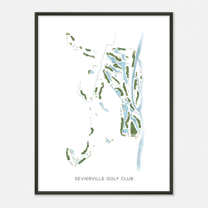 Print of Sevierville Golf Club Modern Map