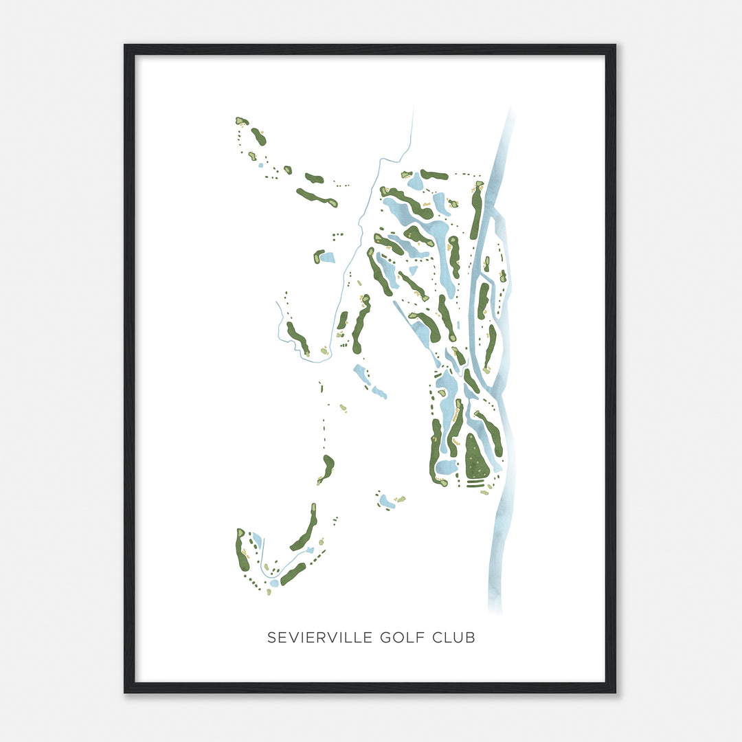 Print of Sevierville Golf Club Modern Map