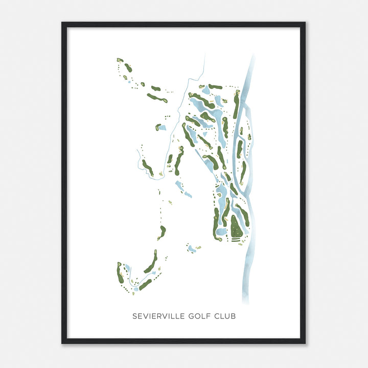 Print of Sevierville Golf Club Modern Map