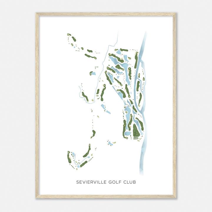 Print of Sevierville Golf Club Modern Map