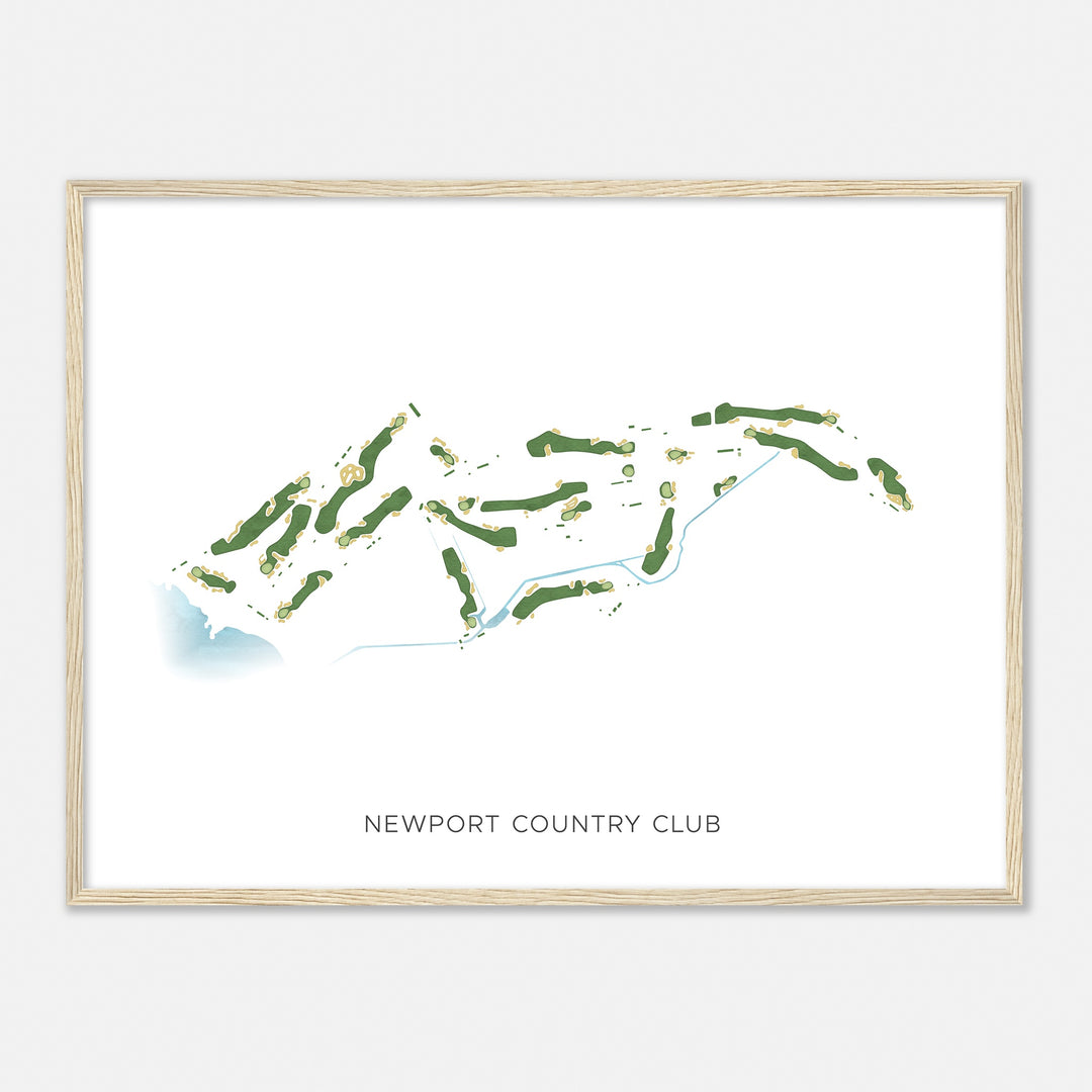 Print of Newport Country Club Modern Map