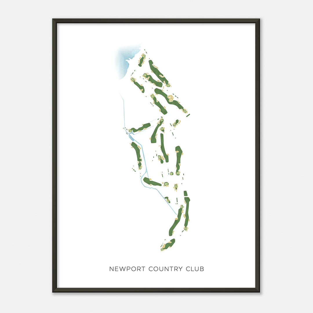 Print of Newport Country Club Modern Map