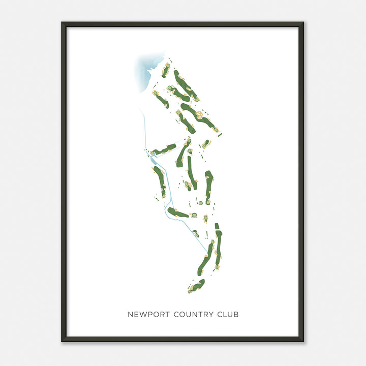 Print of Newport Country Club Modern Map