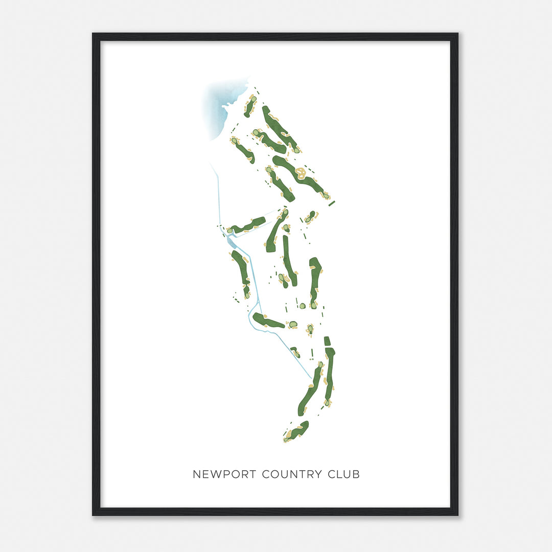 Print of Newport Country Club Modern Map