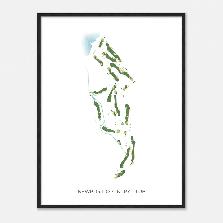 Print of Newport Country Club Modern Map