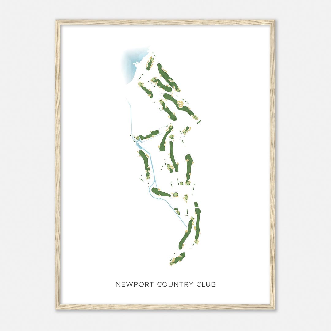 Print of Newport Country Club Modern Map