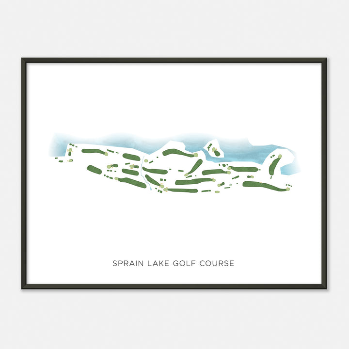 Print of Sprain Lake Golf Course Modern Map