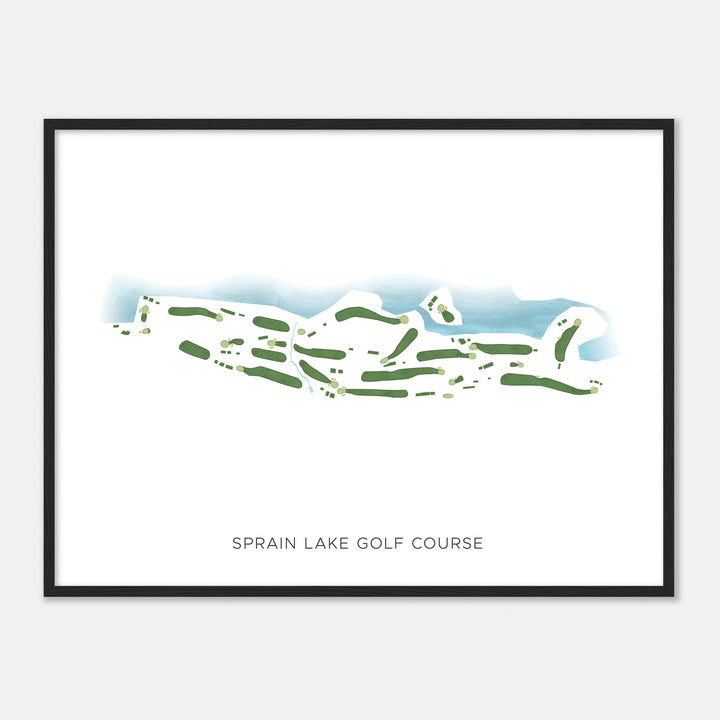 Print of Sprain Lake Golf Course Modern Map