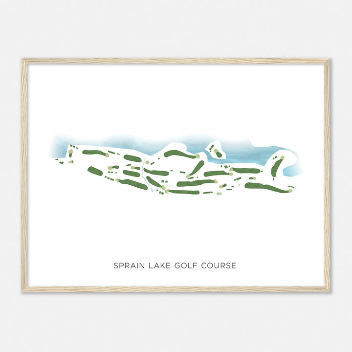 Print of Sprain Lake Golf Course Modern Map