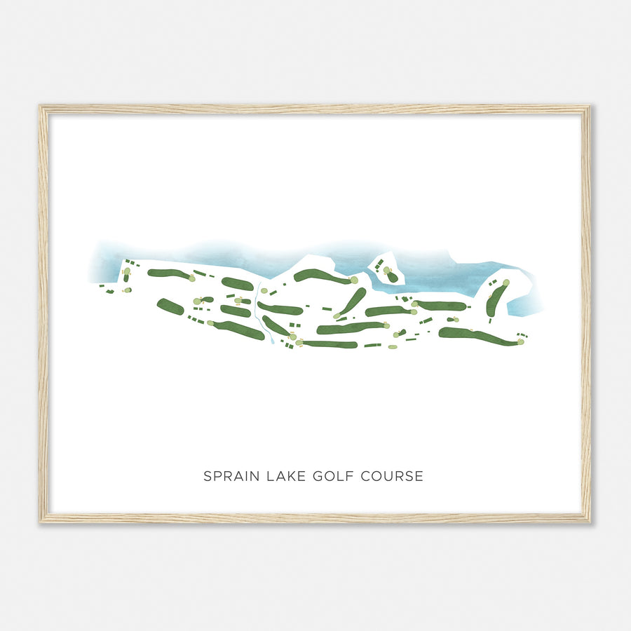 Print of Sprain Lake Golf Course Modern Map