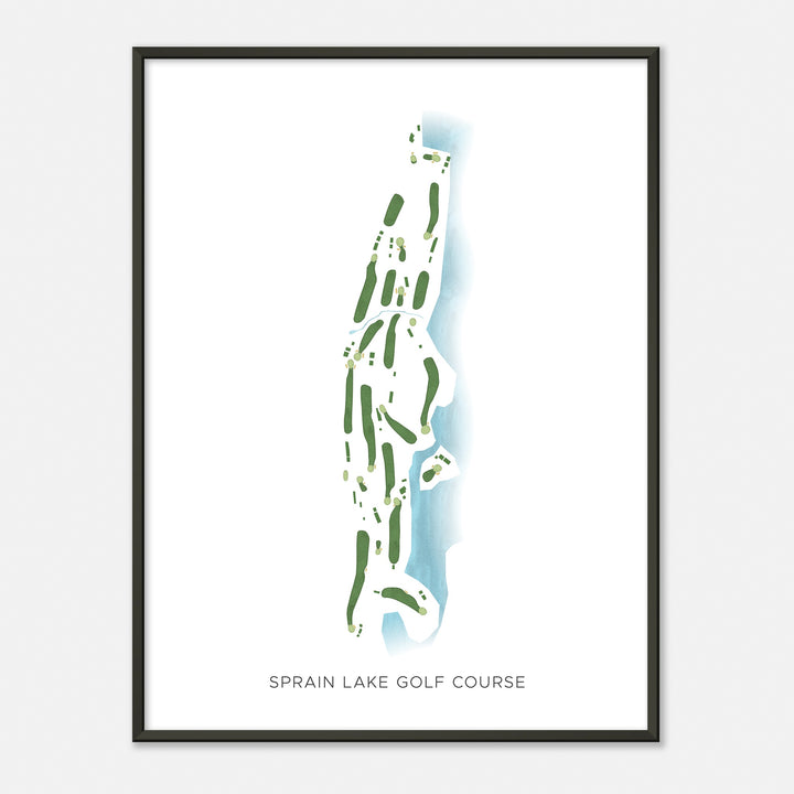Print of Sprain Lake Golf Course Modern Map