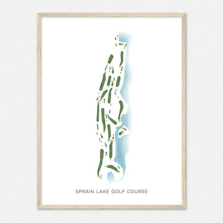 Print of Sprain Lake Golf Course Modern Map