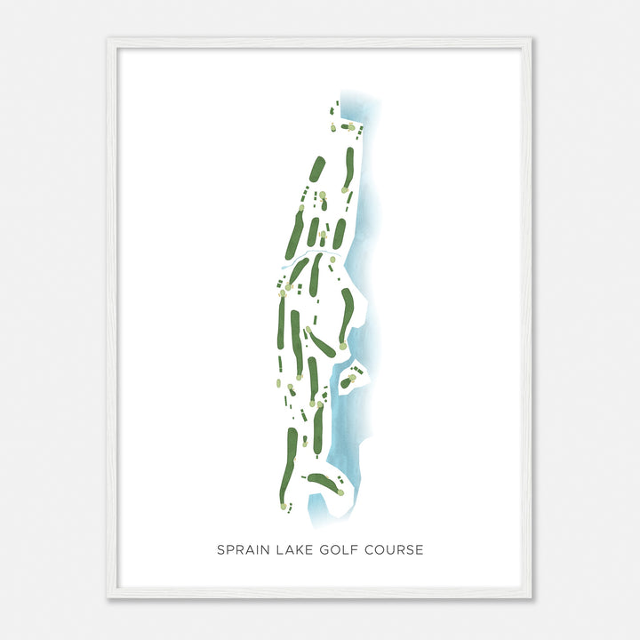 Print of Sprain Lake Golf Course Modern Map
