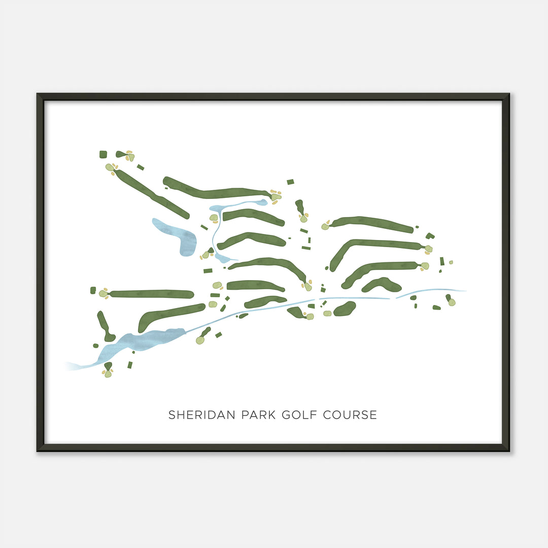Print of Sheridan Park Golf Course Modern Map