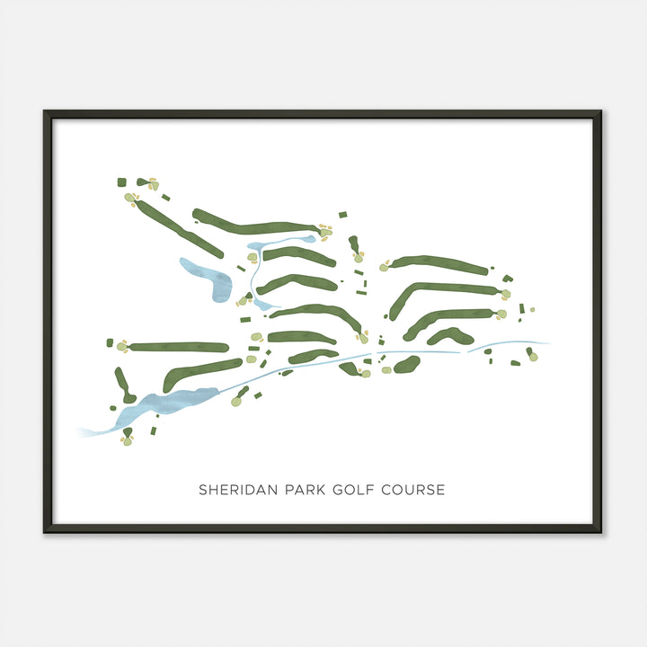 Print of Sheridan Park Golf Course Modern Map