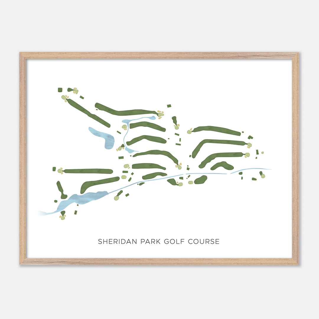 Print of Sheridan Park Golf Course Modern Map