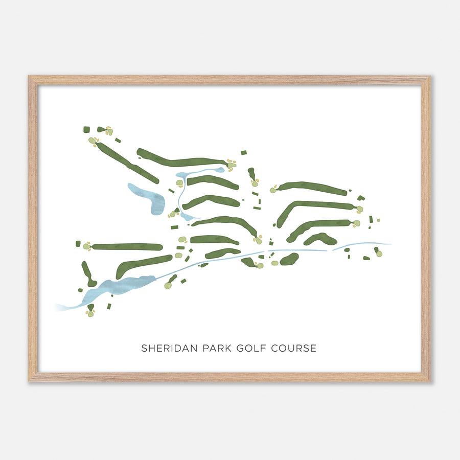 Print of Sheridan Park Golf Course Modern Map