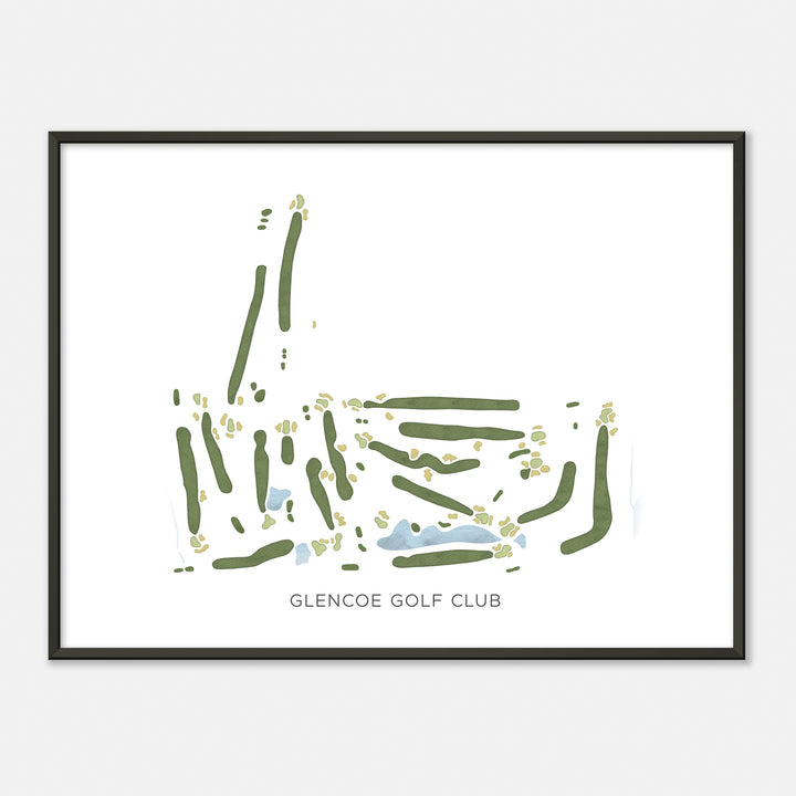 Print of Glencoe Golf Club Modern Map